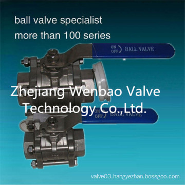 Carbon Steel 3-PC Ball Valve with Black Coating